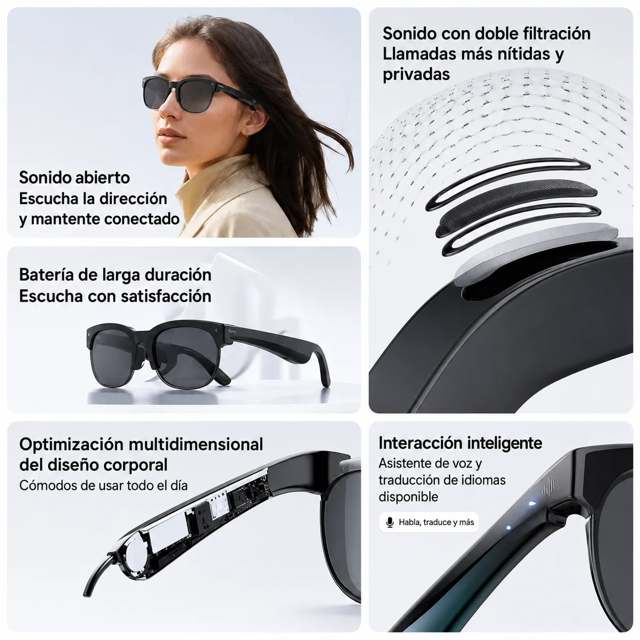 Gafas VELYRA D12 con IA y audio direccional